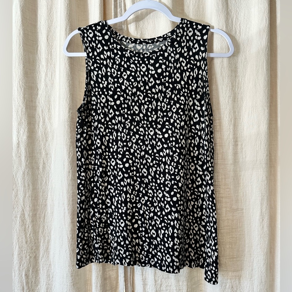 Nine West Softspun Cheetah Print Sleeveless Top - Size Medium